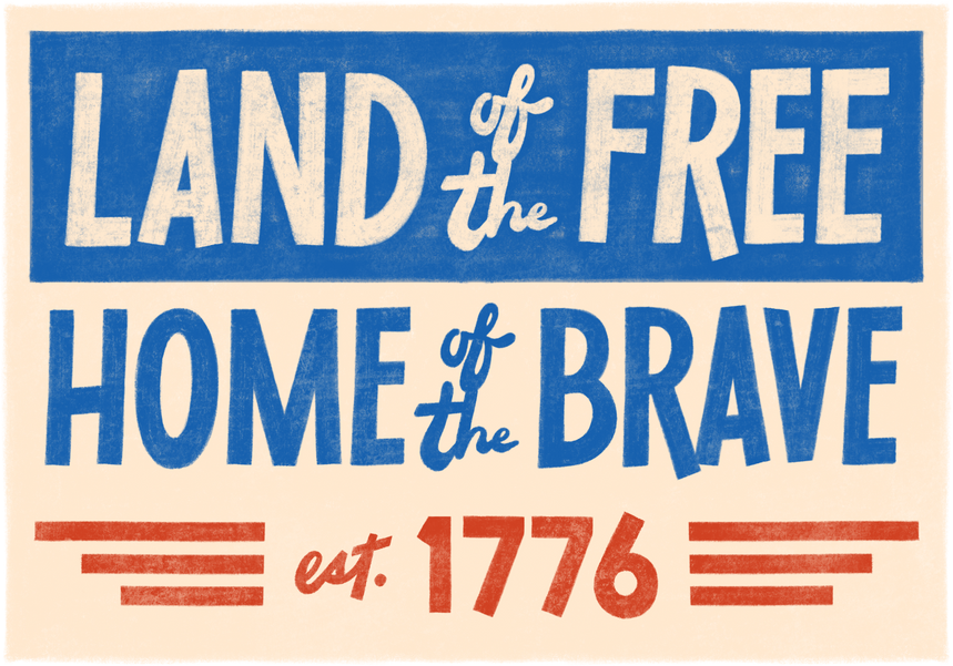 4th of July Retro Vintage Typography 